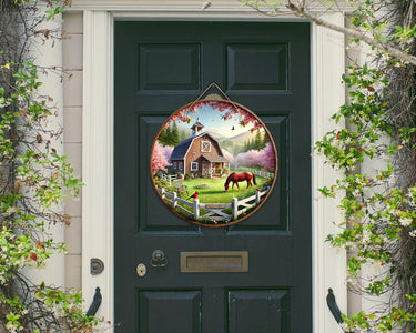 Horse Colorful Door Hanger - Bright Wooden Sign, Fun Home Decor for Front Door, Seasonal & Year-Round Use, Vibrant Entryway Accent